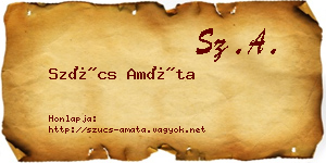 Szűcs Amáta névjegykártya