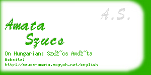 amata szucs business card